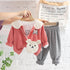Lapel  Rabbit Long Sleeve Three Piece Set Free Satchel